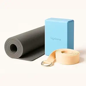 Amazon Yoga Mat Block Strap Combo — शुरुआती लोगों के लिए योगा किट (Morning Yoga Routine for Beginners)