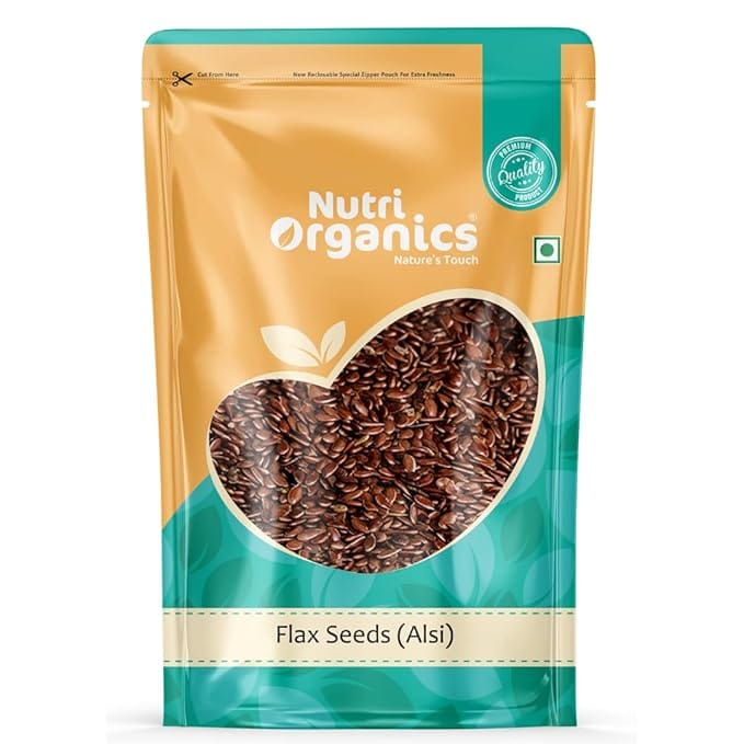 Nutri Organics Flax Seeds pack – natural alsi rich in omega-3 and fiber"