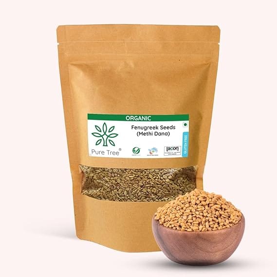 Pure Tree Organic Fenugreek Seeds Methi Dana for Belly Fat Loss Drink