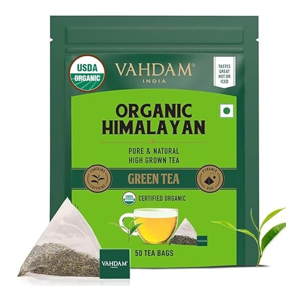 Vahdam Organic Himalayan Green Tea for Belly Fat Loss and Weight Management