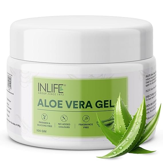 INLIFE Aloe Vera Gel — Natural Soothing Gel for Sun Tan Removal and Skin Hydration