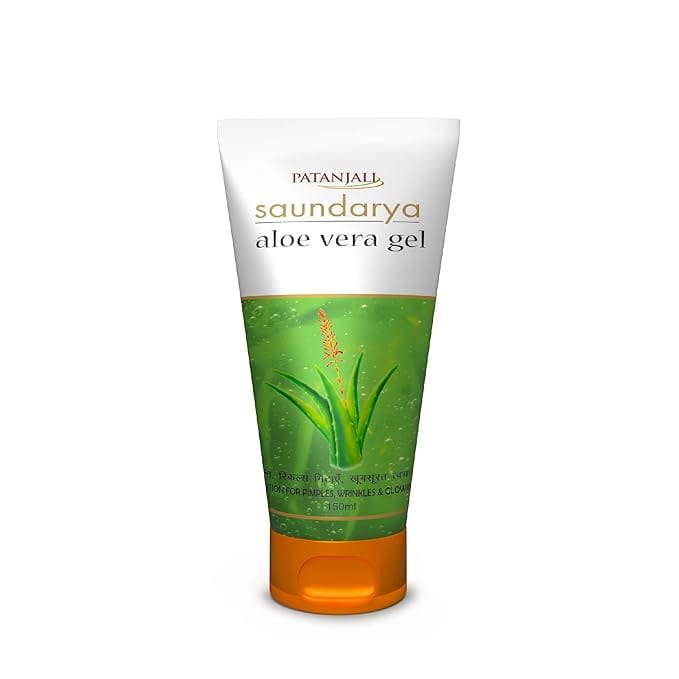 Patanjali Saundarya Aloe Vera Gel 150ml for pimples, wrinkles and glowing skin