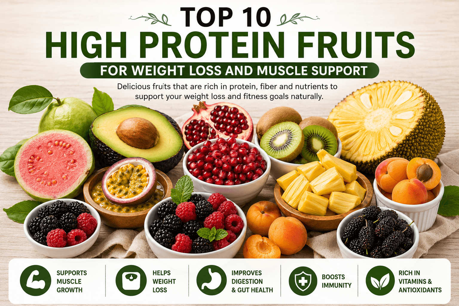 Top 10 High-Protein Fruits for Weight Loss and Muscle Support